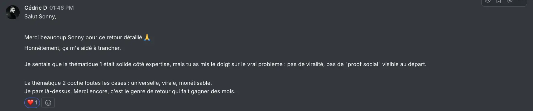 Avis de Cédric - Témoignage Accès Direct Sonny
